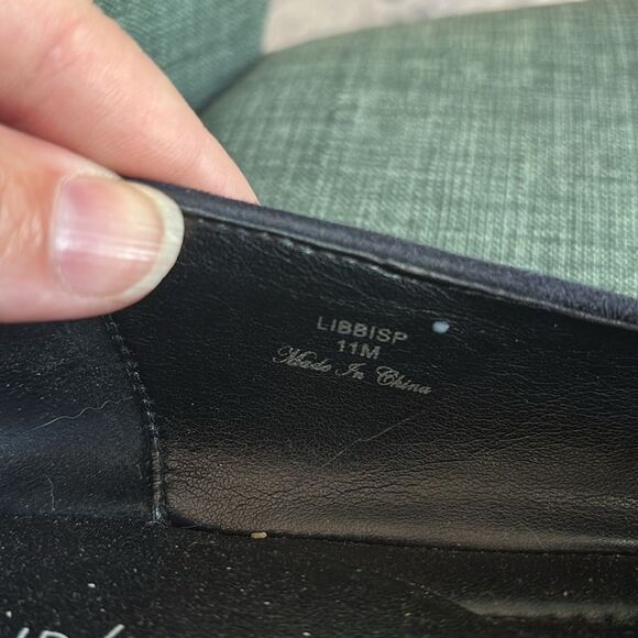 Donald J. Pliner Women’s crystal Black Studded blue suede Loafers shoes size 11 - Picture 8 of 12